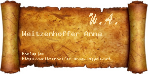 Weitzenhoffer Anna névjegykártya